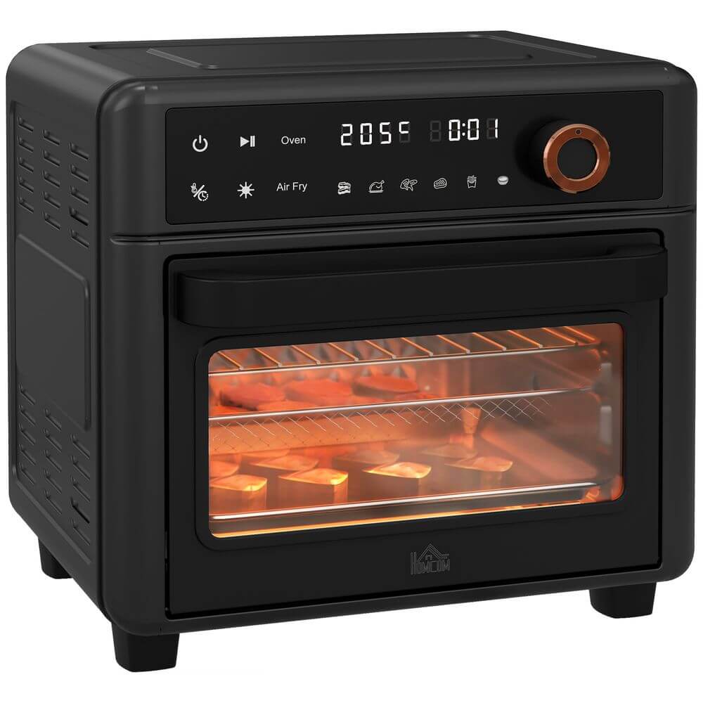 Vintage 13L Retro Air Fryer Oven - Black, 1200W, Discover the 13L Retro Air Fryer Oven. Its vintage style and modern features make it a perfect kitchen companion for stylish cooking.