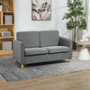 Cosy HOMCOM Grey Loveseat Sofa for Small Spaces, Maximize comfort and style with the HOMCOM Loveseat. Perfect for two, its robust frame and luxurious filling make it ideal for snug space living.