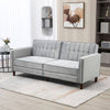 Elegant Click Clack Futon Sofa Bed - Grey Velvet, Discover the ultimate in versatility and comfort with our HOMCOM Convertible Sofa Futon. Perfect for any space, it easily converts from sofa to bed.