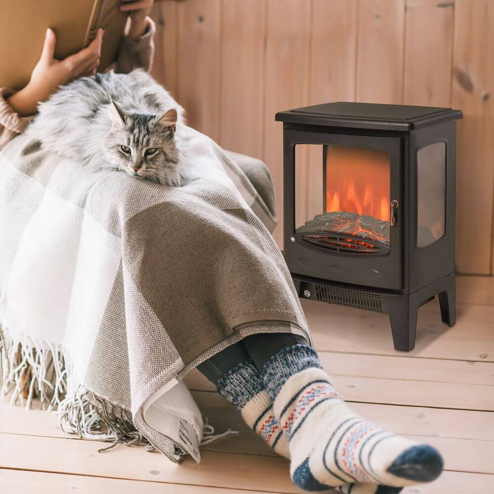 Cozy Glow: 1800W Electric Fireplace Heater, Stay warm with HOMCOM's safe, flame-free 1800W fireplace heater. Ideal for homes with kids and pets.