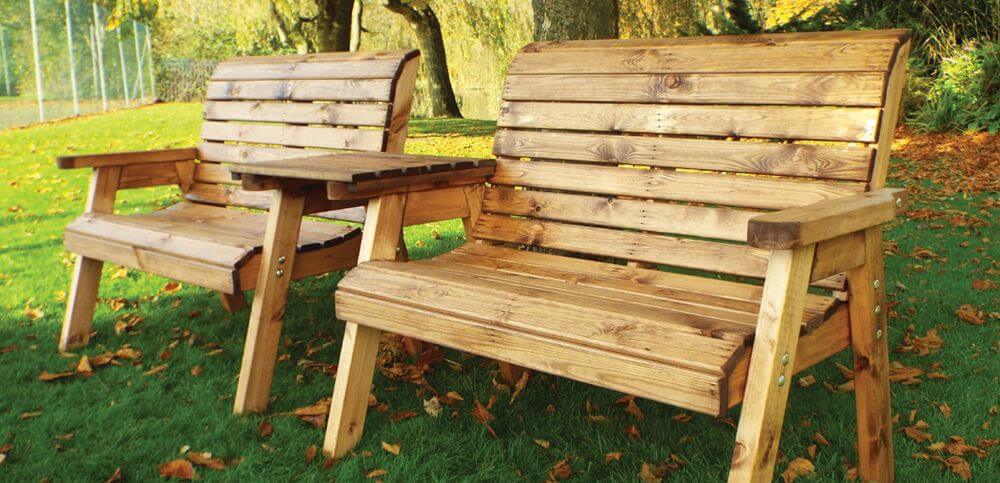 Luxurious Twin Bench Set - Comfort & Style, Discover the Charles Taylor Twin Bench Set, perfect for garden relaxation with ergonomic design and classic English style.