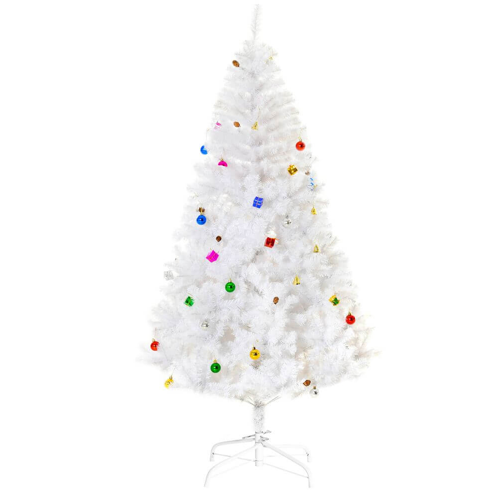 6ft Elegant Faux Snow Christmas Tree, Transform your home this holiday with our 6ft Snow Artificial Christmas Tree. Perfect for medium-sized rooms, it offers lush tips and removable decorations.