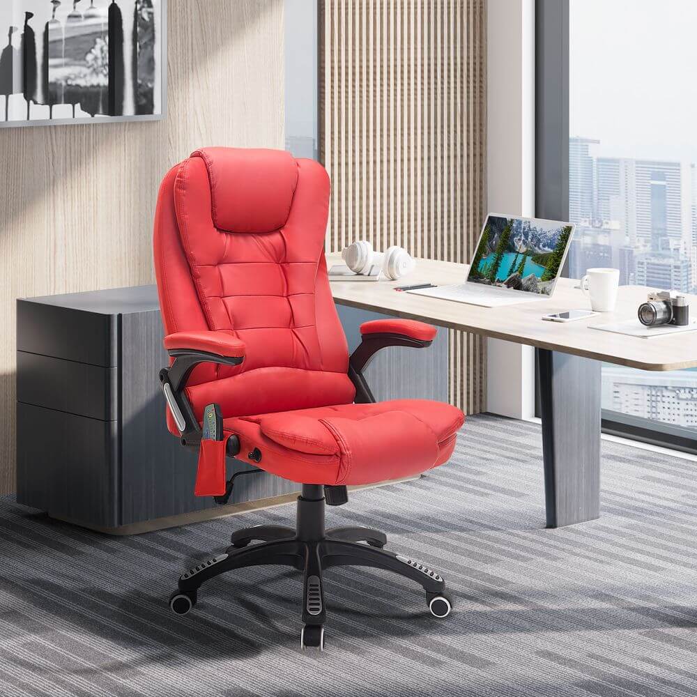 Red Heating Massage Office Chair | HOMCOM, Relax with the HOMCOM Heated Massage Chair. Redesign your workspace with modern features for ultimate comfort.