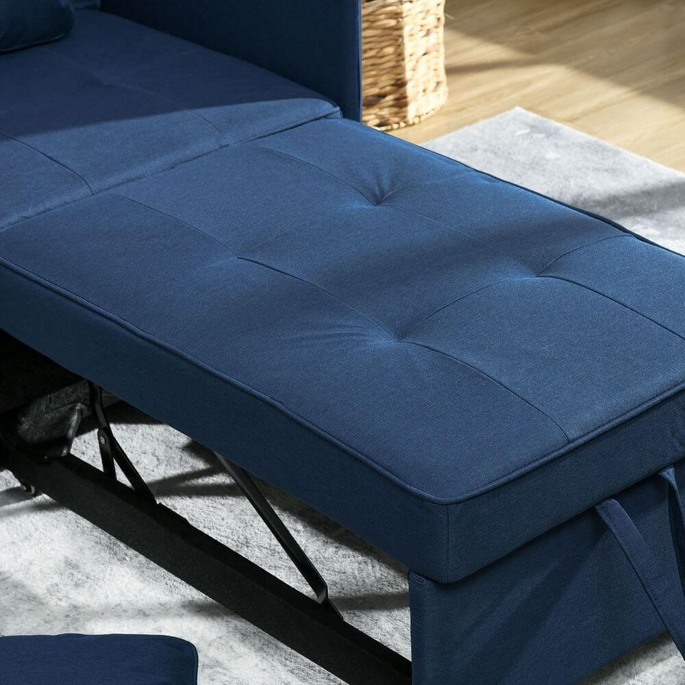 HOMCOM Folding Sofa Bed Chair - Blue, Discover ultimate comfort with the HOMCOM Folding Sofa Bed Chair in Blue. Perfect for any space, it seamlessly transforms from chair to bed. Ideal for guests!