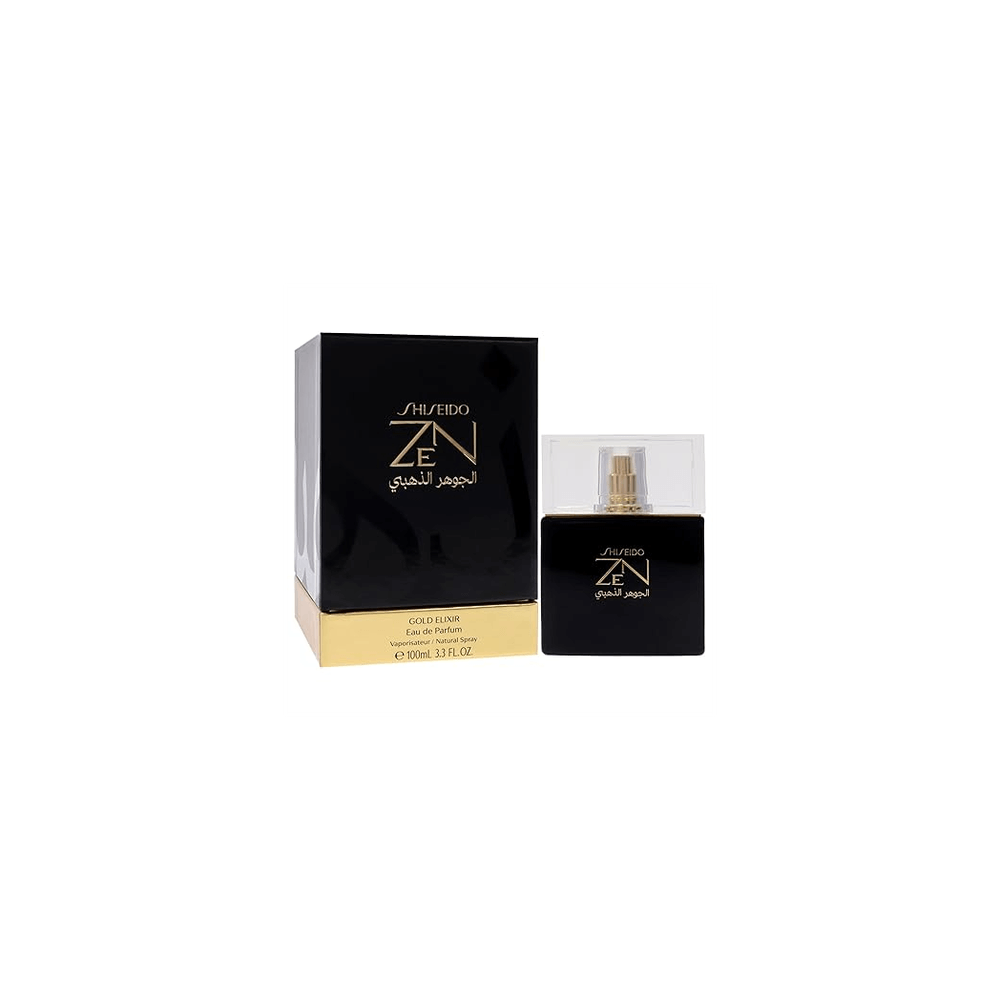 Shiseido Zen Gold Elixir Perfume 100ml, Discover opulence with Shiseido Zen Gold Elixir 100ml, a fragrance of elegance and sophistication. Indulge in luxury with every spray.