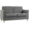 Cosy HOMCOM Grey Loveseat Sofa for Small Spaces, Maximize comfort and style with the HOMCOM Loveseat. Perfect for two, its robust frame and luxurious filling make it ideal for snug space living.