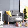 Stylish 2-Seater Sofa with Storage - Grey, Perfect compact sofa for small spaces. This 2-seater offers storage, comfort, and style with its grey finish and wood legs. Ideal for homes and offices.