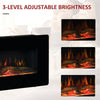 HOMCOM Wall-Mount Electric Fireplace with Remote, Stay warm with the HOMCOM Electric Fireplace Heater featuring remote control for easy flame and heat settings. Perfect for cozy homes.