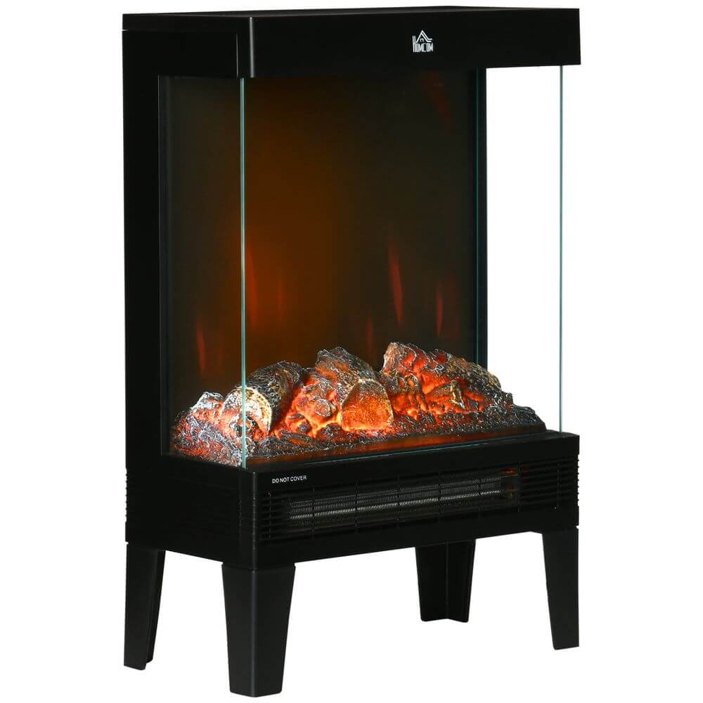 HOMCOM Electric Fireplace Heater with LED Flame, Transform your space with the HOMCOM Fireplace Heater, featuring adjustable 1000/2000W heat settings and enchanting LED flame effect.