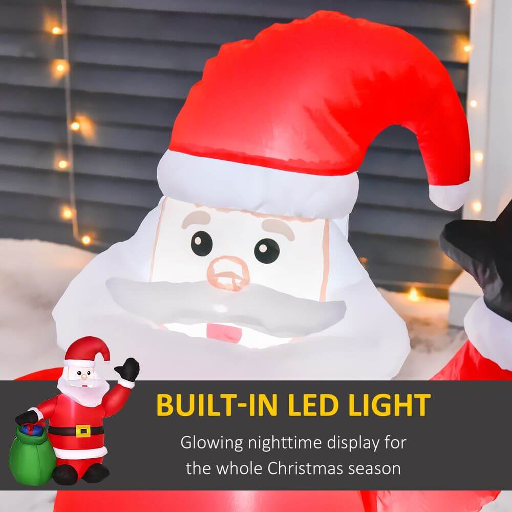 4ft LED Inflatable Santa Claus - Holiday Yard Decor, Bring holiday cheer with a 4ft LED Santa, perfect for creating a festive atmosphere indoors or outdoors.