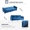 Luxe Blue Velvet Convertible Sofa Bed, Elevate your space with a plush velvet-touch convertible sofa. Enjoy lounging and sleeping with sophisticated style and comfort.