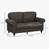 Sleek 2-Seater Mid-Century Sofa - Dark Brown, Upgrade your living room with our elegant 2-seater sofa. Features nailhead trim & plush cushioning for ultimate comfort & style.