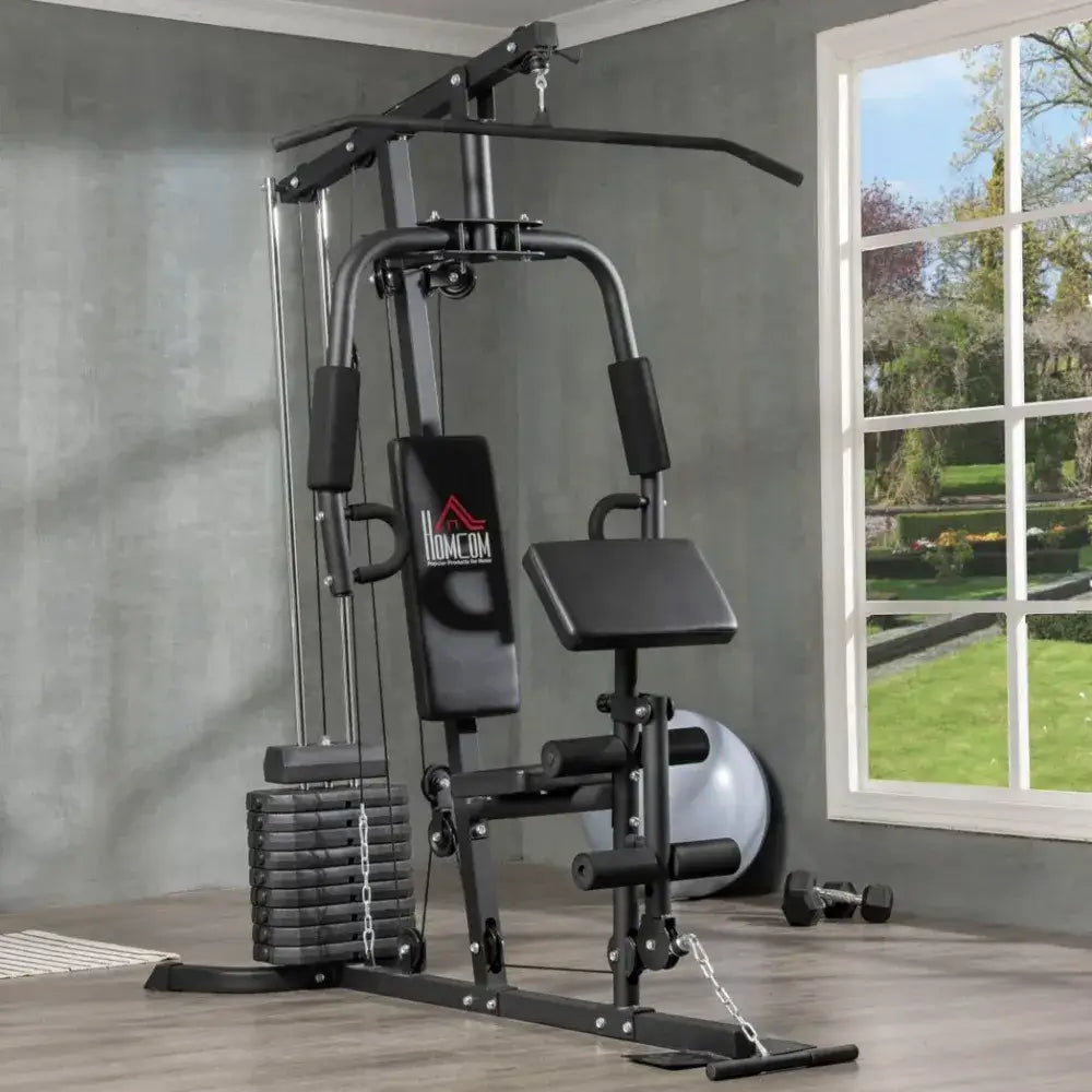 Versatile Home Gym System - 45kg Weight Stack, Achieve full body fitness with our multifunction home gym and 45kg weight stack for a comprehensive workout experience.