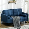 Cosy Blue 2-Seater Sofa for Small Spaces, Upgrade your home with our luxury 2-seater sofa, perfect for compact living. Enjoy comfort and modern style with included plush pillows.