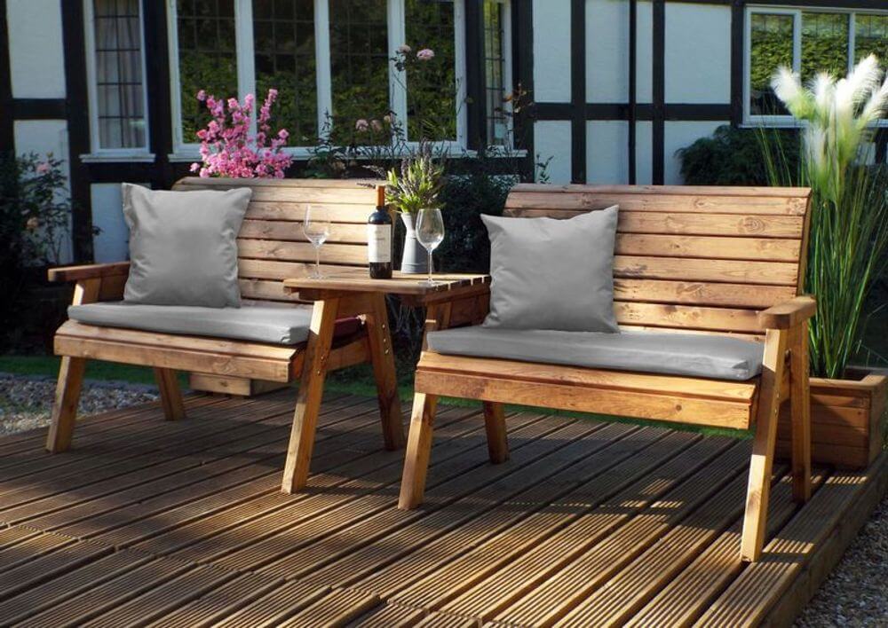 Luxurious Twin Bench Set - Comfort & Style, Discover the Charles Taylor Twin Bench Set, perfect for garden relaxation with ergonomic design and classic English style.