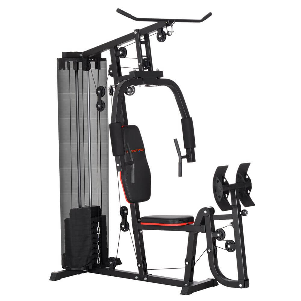 Transform Your Workout with SPORTNOW Compact Multi Gym, Elevate your fitness at home with the SPORTNOW Multi Gym. 45kg weight stack, high pulley, and leg press for a complete workout experience.