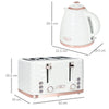 Chic Kettle & Toaster Set - Stylish & Functional, Upgrade your kitchen with a 1.7L rapid boil kettle and 4-slice toaster. Elegant design, ultimate functionality. Ideal for modern countertops.