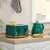 Stylish 1.7L Kettle & Toaster Set - Chic Upgrade, Transform your kitchen with this green kettle and toaster set, featuring a 1.7L rapid boil kettle and 4-slice toaster for ultimate style and convenience.