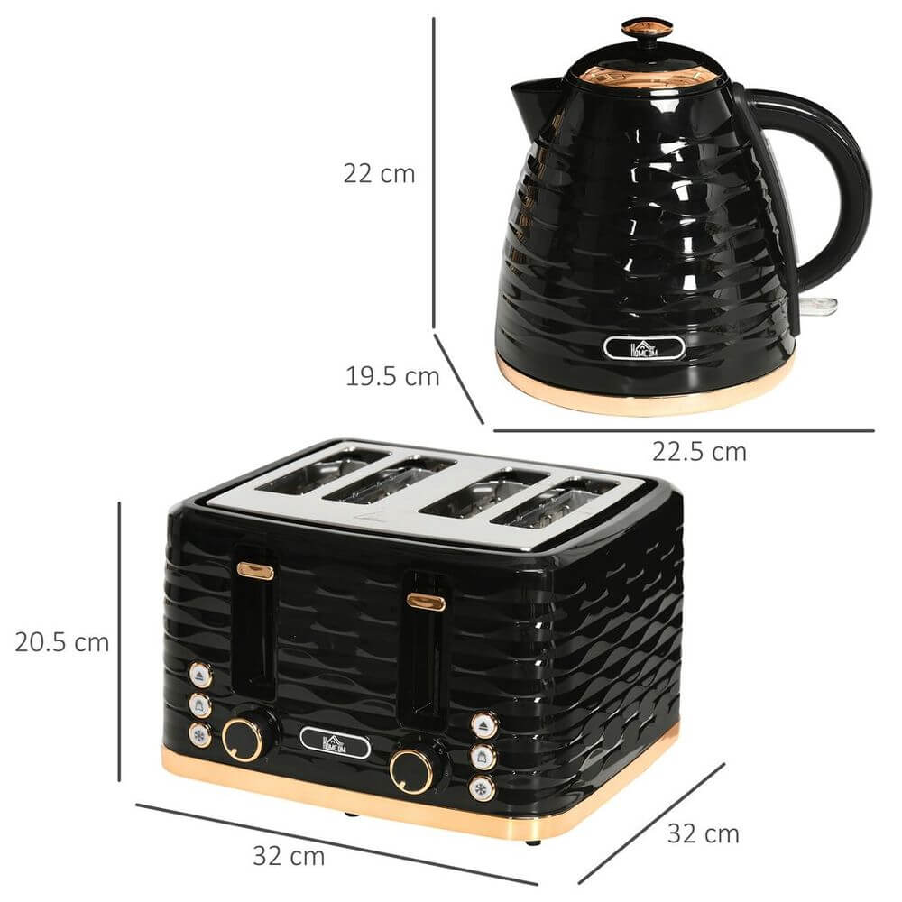 Stylish Kettle & Toaster Set - Fast Boil & Toast, Upgrade your kitchen with a chic kettle and toaster set. Rapid 1.7L boil & 4-slice toasting for easy breakfast prep.