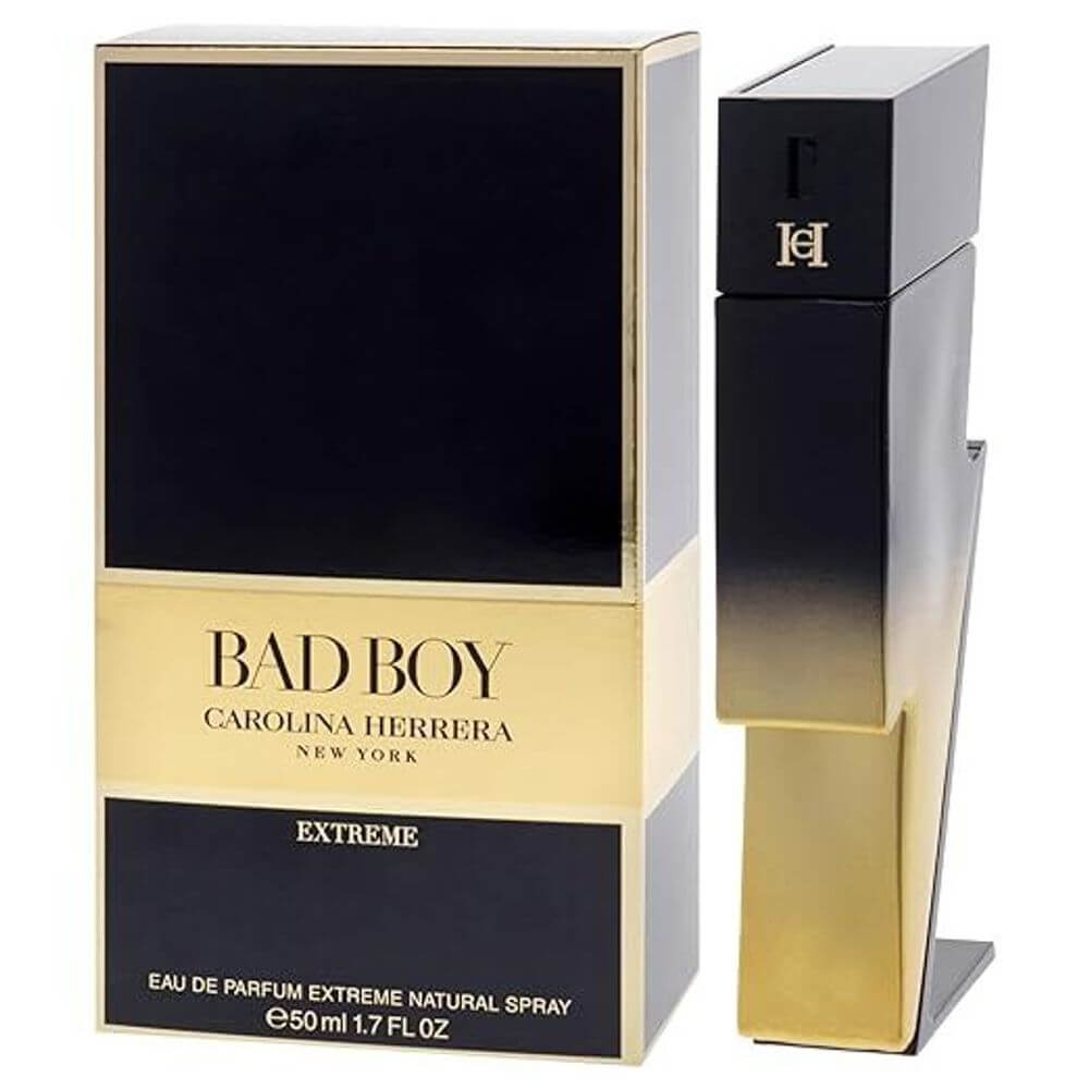 Carolina Herrera Bad Boy Extreme EDP 50ml - Fiery & Bold, Experience the daring sophistication of Bad Boy Extreme, a bold fragrance with fresh ginger, vetiver, and seductive cocoa notes.