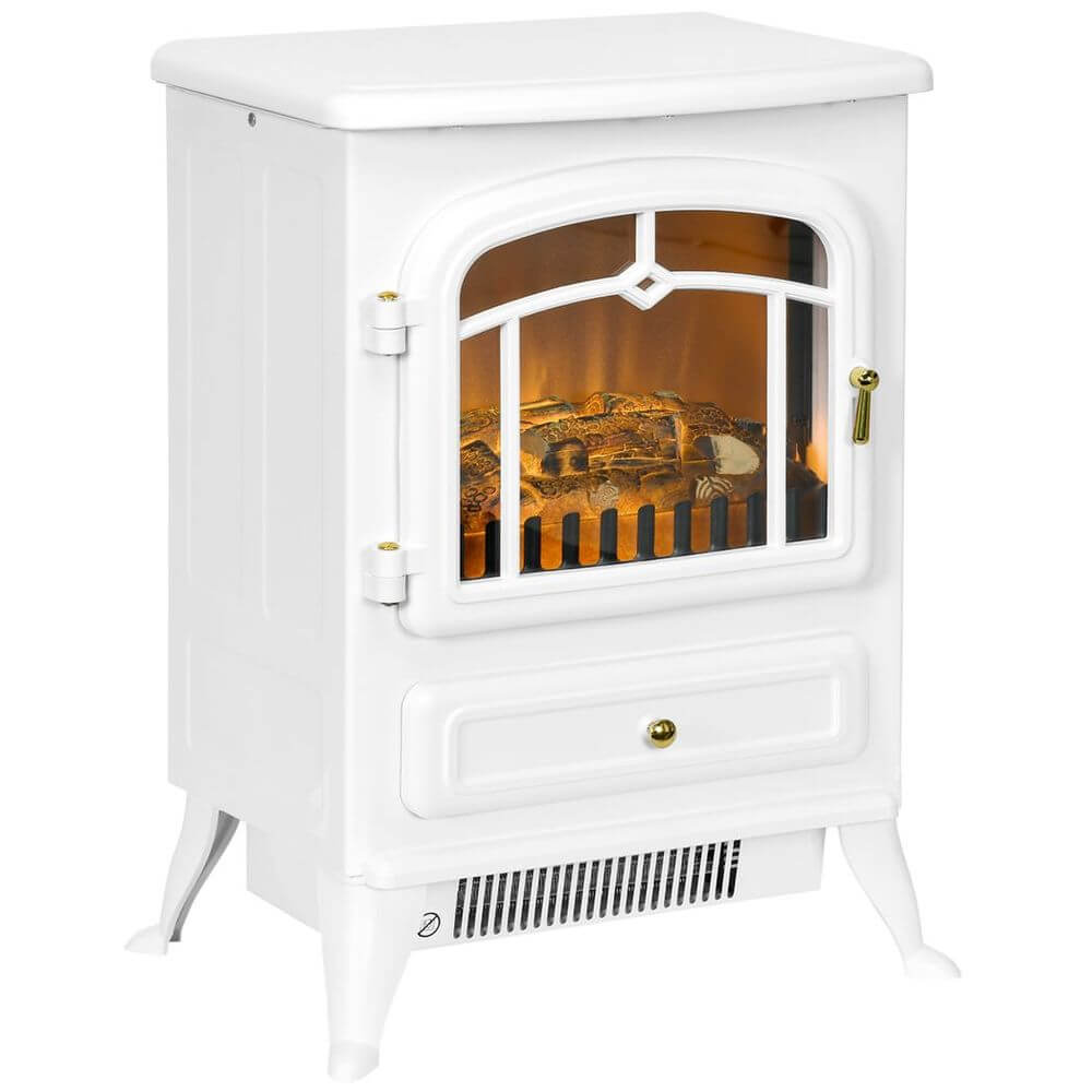 Elegant Electric Fireplace Stove - HOMCOM Heater, Experience cozy warmth with the HOMCOM Fireplace Stove Heater. Vintage design, modern performance—perfect for any home.