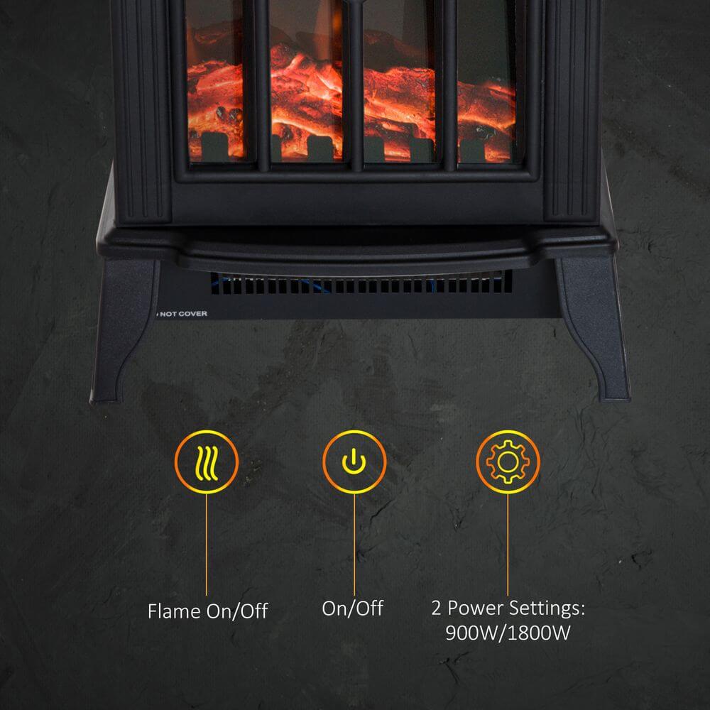 Cozy Electric Fireplace Heater - Safety & Style, Experience warmth with the HOMCOM Electric Fireplace, featuring adjustable heat settings, realistic flames, and easy controls. Perfect for stylish heating.