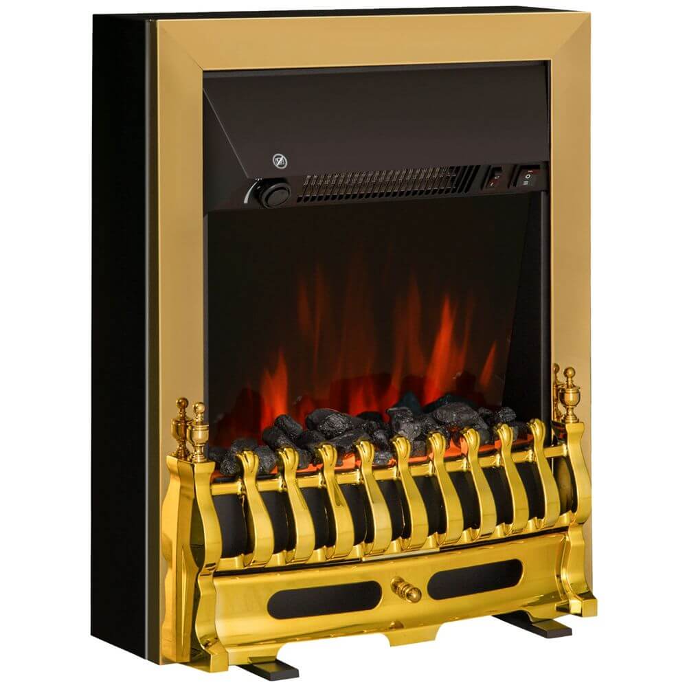 Realistic LED Flame Electric Fireplace 2000W, Enhance your home with this electric fireplace, offering a cozy coal effect and stylish LED lighting. Durable and easy to maintain.