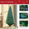 6FT LED Christmas Tree with Star Topper & Lights, Illuminate your home with the 6FT Multicoloured LED Christmas Tree featuring 230 fibre optic lights and a star topper. Perfect for a vibrant, festive display.