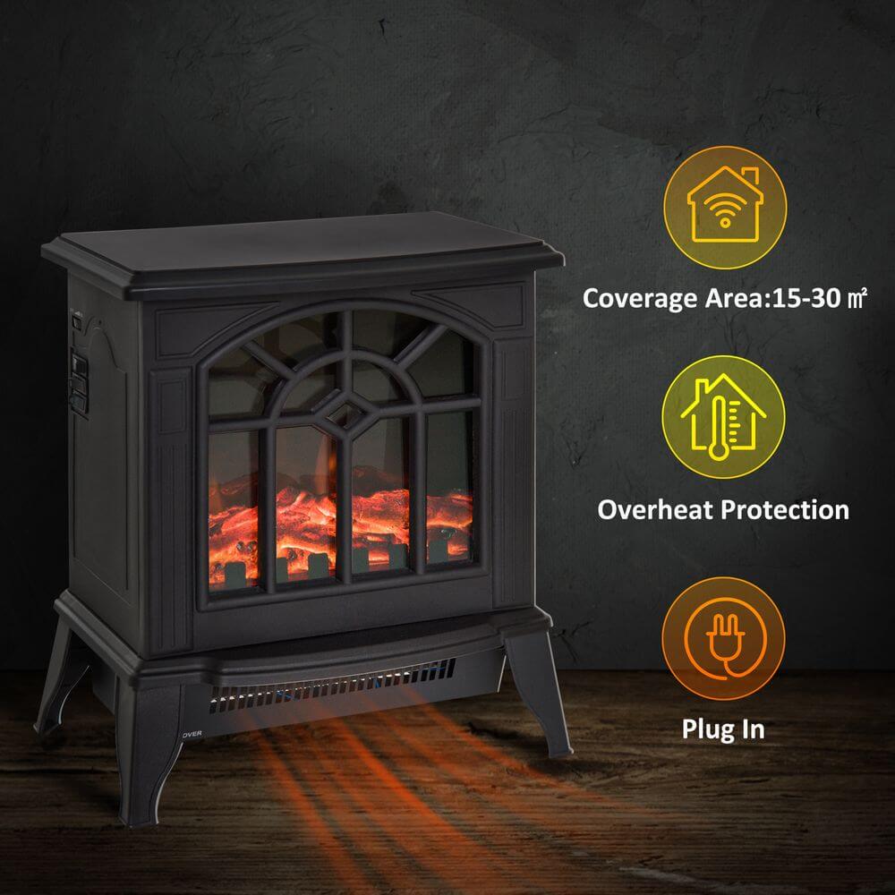 Cozy Electric Fireplace Heater - Safety & Style, Experience warmth with the HOMCOM Electric Fireplace, featuring adjustable heat settings, realistic flames, and easy controls. Perfect for stylish heating.