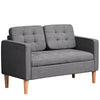 Stylish 2-Seater Sofa with Storage - Grey, Perfect compact sofa for small spaces. This 2-seater offers storage, comfort, and style with its grey finish and wood legs. Ideal for homes and offices.