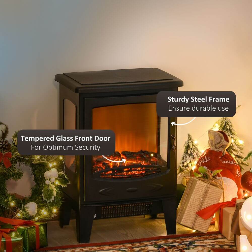 Cozy Glow: 1800W Electric Fireplace Heater, Stay warm with HOMCOM's safe, flame-free 1800W fireplace heater. Ideal for homes with kids and pets.