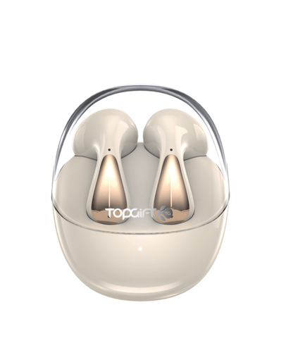 Elegant Beige Wireless Earbuds - Superior Sound, Discover WYEWAVE's stylish beige earbuds offering exceptional sound and seamless connectivity for music lovers on-the-go.