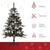 Snow-Dusted 4FT Christmas Tree - Festive Elegance, Enhance your festive decor with this 4FT artificial Christmas tree featuring snow flecks, red berries, and rustic pinecones for a holiday charm.