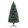 5FT Colourful LED Fibre Optic Christmas Tree, Illuminate your holiday with a 5FT multicoloured fibre optic Christmas tree featuring 180 vibrant lights, a star topper, and sturdy metal base.