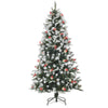 6FT Snow-Dipped Christmas Tree with Berries, Transform your home into a winter wonderland with the 6FT Snow-Dipped Christmas Tree, featuring vibrant berries and pinecones for a magical holiday.