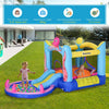 Inflatable Bouncy Castle Water Slide - 3-in-1 Fun, Inflate in 2 minutes with the included blower. Features a bouncy castle slide, water pool, & trampoline with secure ground stakes. Perfect for quick family fun!