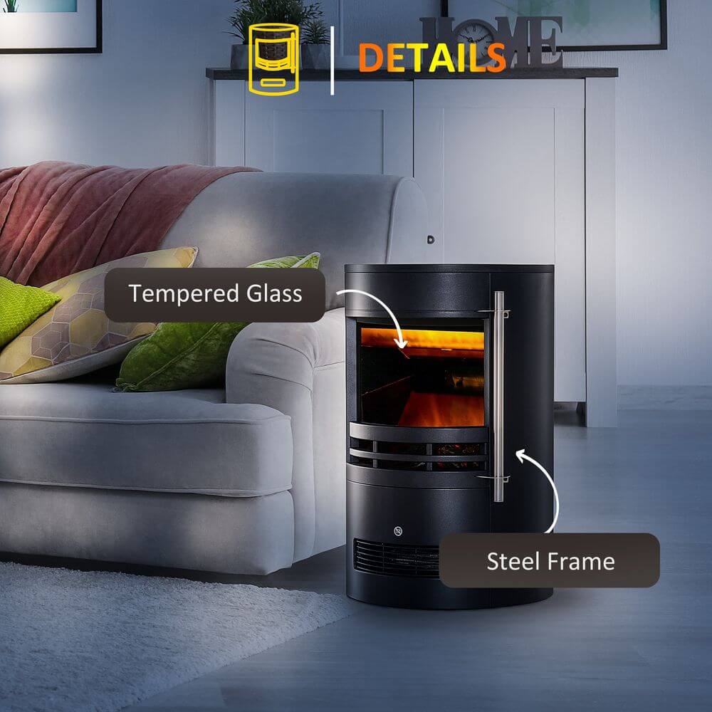 Cozy Elegance: HOMCOM Electric Fireplace Heater, Enjoy warmth & style with the HOMCOM 2-in-1 electric fireplace. Features include 1000W/2000W heat settings and independent LED flame effects for cozy ambiance.