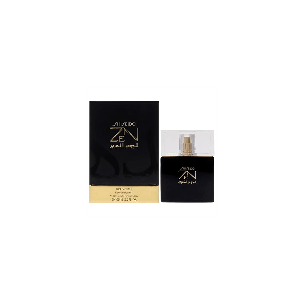 Shiseido Zen Gold Elixir Perfume 100ml, Discover opulence with Shiseido Zen Gold Elixir 100ml, a fragrance of elegance and sophistication. Indulge in luxury with every spray.