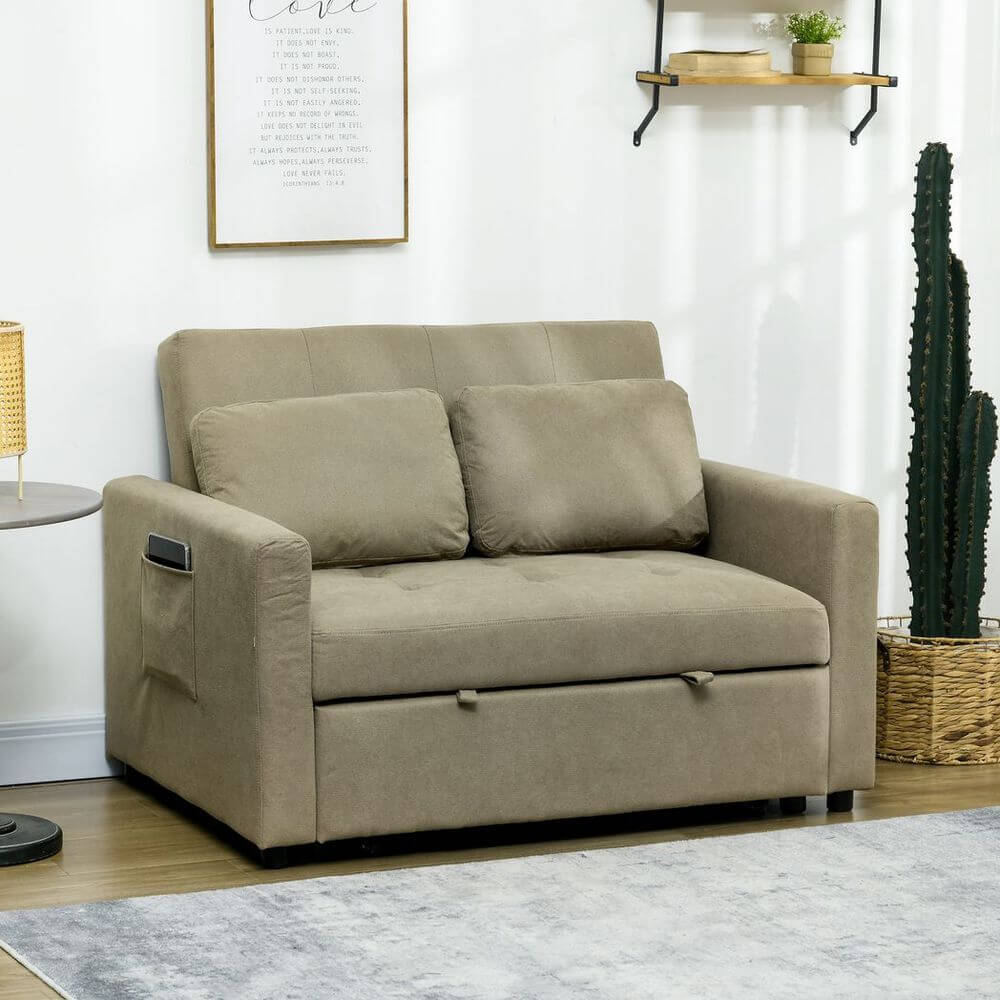 Transform Your Space: 2-Seater Sofa Bed, Discover comfort and versatility with our 2-Seater Sofa Bed. Perfect for relaxation or hosting guests, featuring soft foam filling and adjustable back.