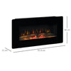 HOMCOM Wall-Mount Electric Fireplace with Remote, Stay warm with the HOMCOM Electric Fireplace Heater featuring remote control for easy flame and heat settings. Perfect for cozy homes.